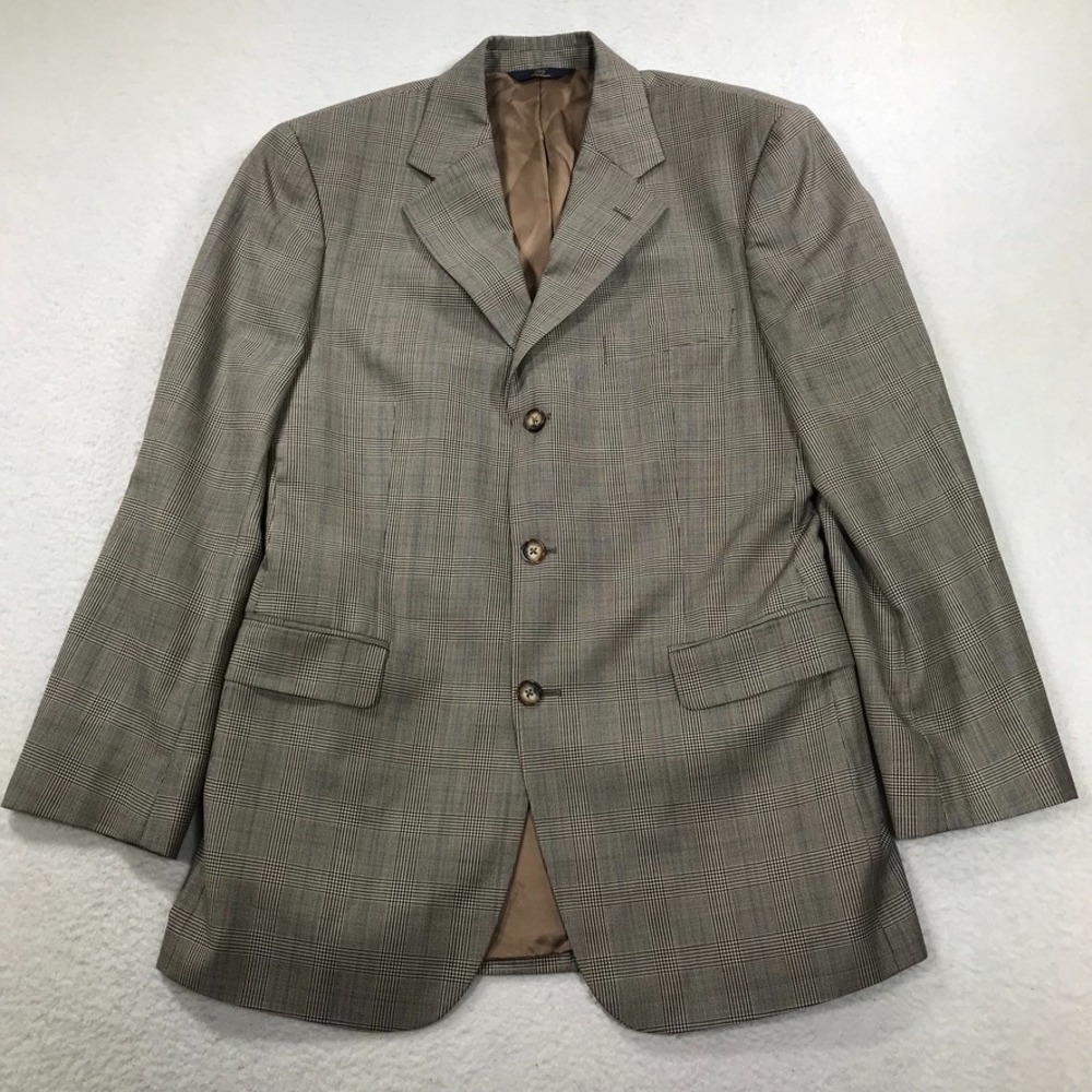 Brooks Brothers Blazer Jacket Men's 40R Wool Houndstooth Plaid 3 Button